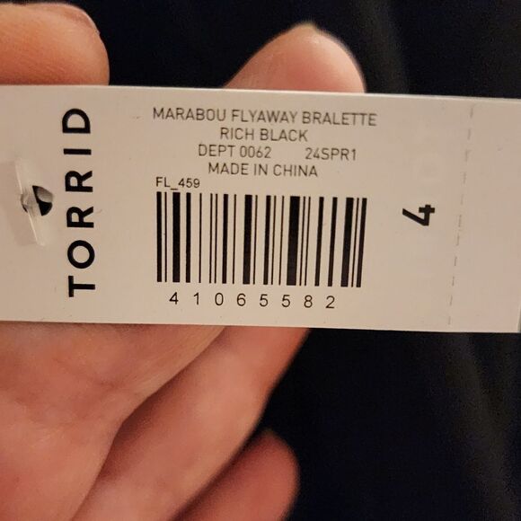 4X 26W Black Marabou Flyaway Bralette Thong Set Lingerie 50s Pinup Sheer NWT fuz - Picture 11 of 12